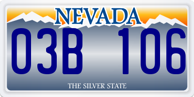 NV license plate 03B106