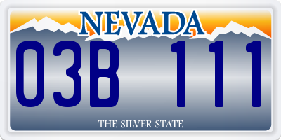 NV license plate 03B111