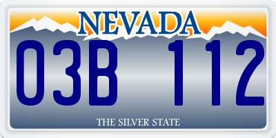 NV license plate 03B112