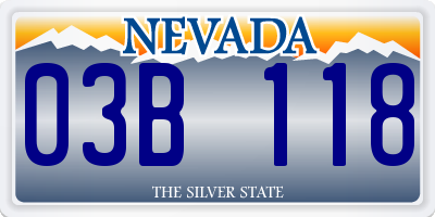 NV license plate 03B118