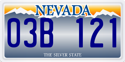 NV license plate 03B121