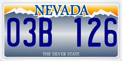 NV license plate 03B126