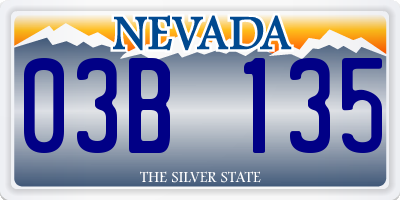 NV license plate 03B135