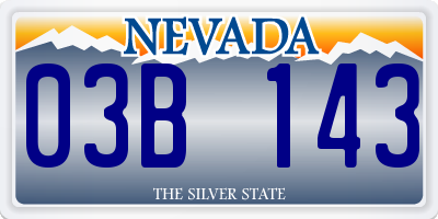 NV license plate 03B143