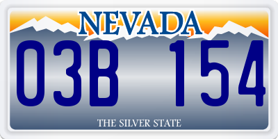 NV license plate 03B154