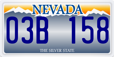NV license plate 03B158