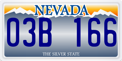 NV license plate 03B166