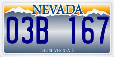 NV license plate 03B167