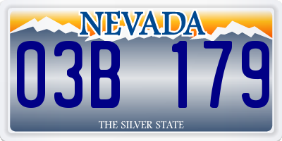 NV license plate 03B179