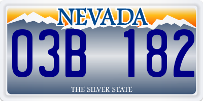 NV license plate 03B182