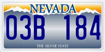 NV license plate 03B184