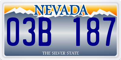 NV license plate 03B187