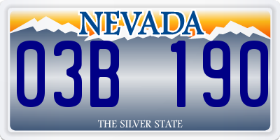 NV license plate 03B190