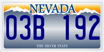 NV license plate 03B192
