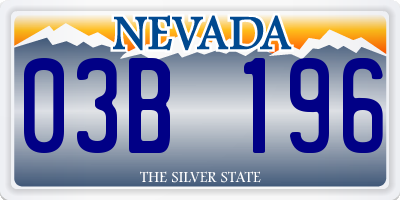 NV license plate 03B196