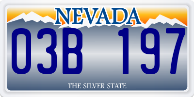 NV license plate 03B197