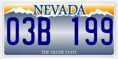 NV license plate 03B199