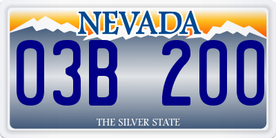 NV license plate 03B200