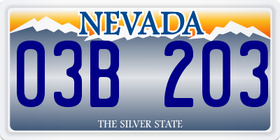 NV license plate 03B203