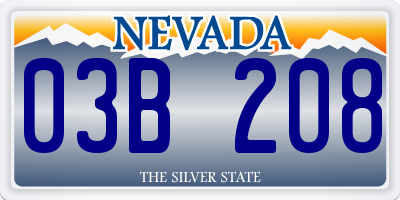 NV license plate 03B208