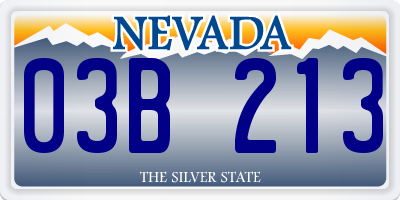 NV license plate 03B213