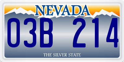 NV license plate 03B214