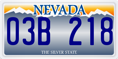 NV license plate 03B218