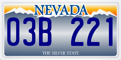 NV license plate 03B221