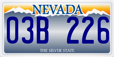 NV license plate 03B226