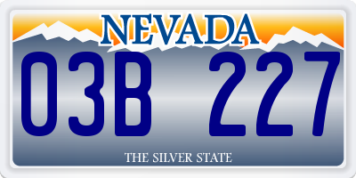 NV license plate 03B227