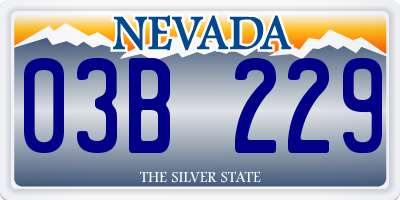 NV license plate 03B229
