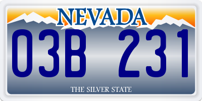 NV license plate 03B231