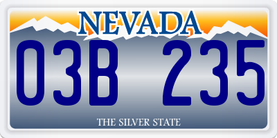 NV license plate 03B235