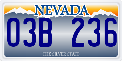 NV license plate 03B236