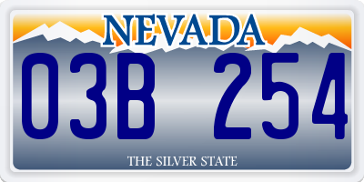 NV license plate 03B254