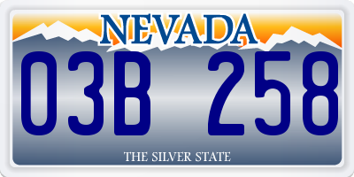 NV license plate 03B258