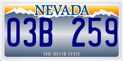 NV license plate 03B259