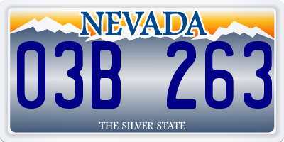 NV license plate 03B263