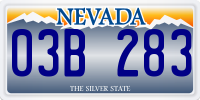 NV license plate 03B283