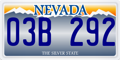 NV license plate 03B292