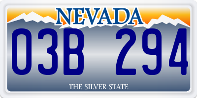 NV license plate 03B294