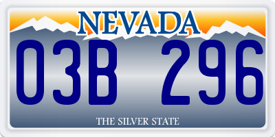 NV license plate 03B296