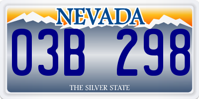 NV license plate 03B298