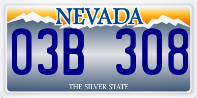 NV license plate 03B308