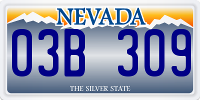 NV license plate 03B309