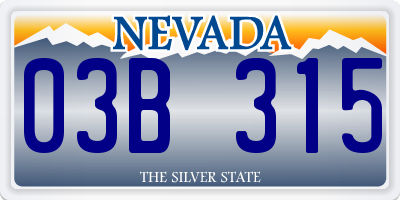 NV license plate 03B315