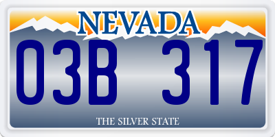 NV license plate 03B317