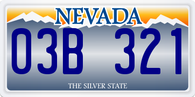 NV license plate 03B321