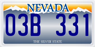 NV license plate 03B331