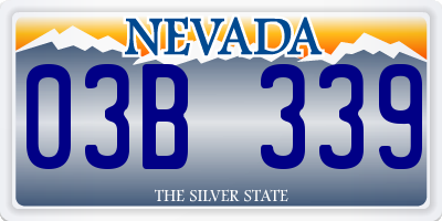 NV license plate 03B339